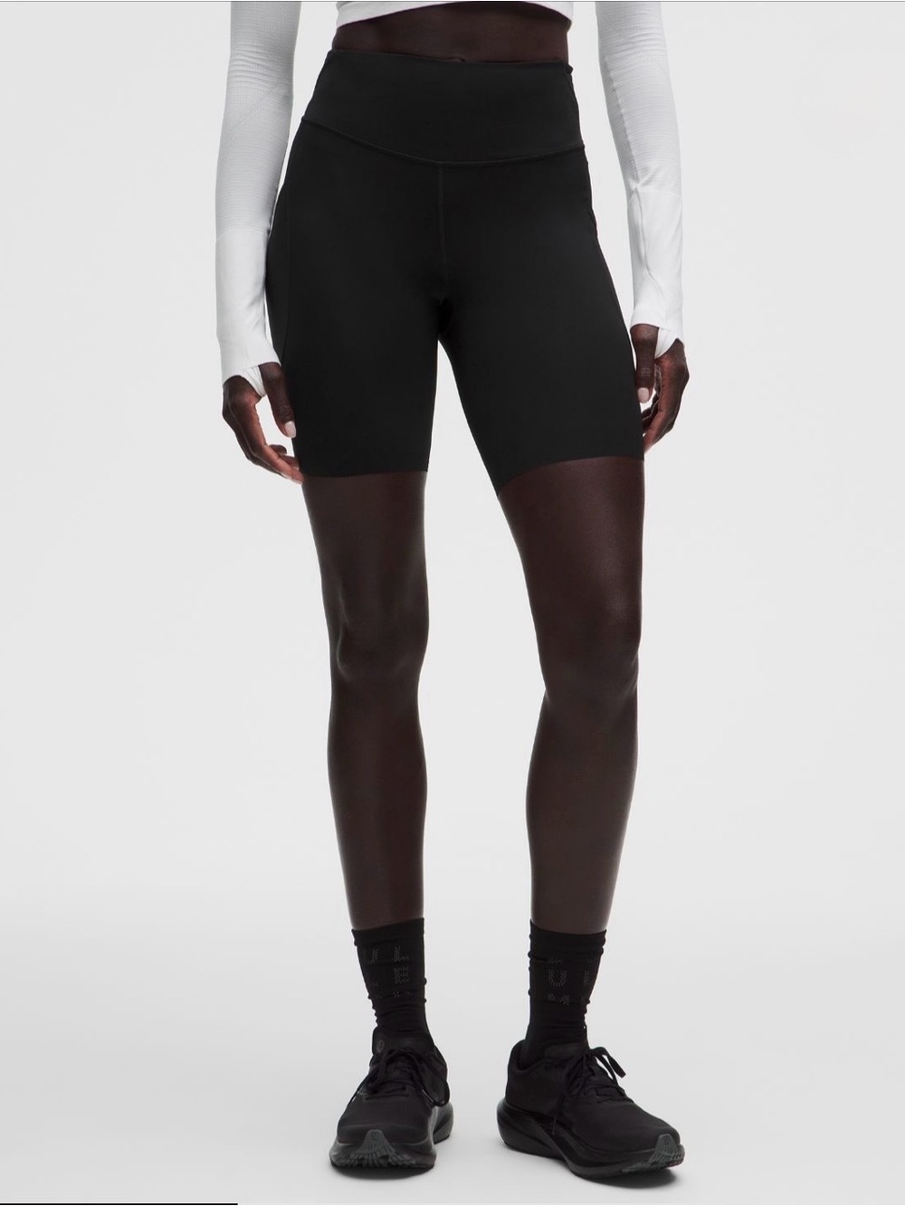 lululemon athletica Fast and free 8” Black High-Rise Bike Shorts